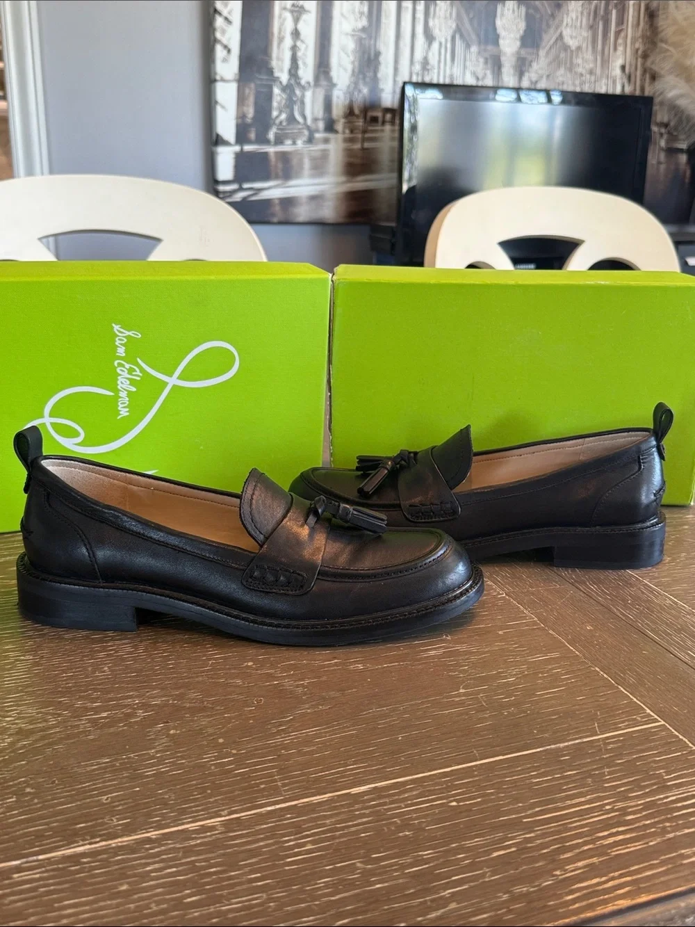 Sam Edelman Caylia Black Leather Tassel Penny Loafers women’s 9 excellent